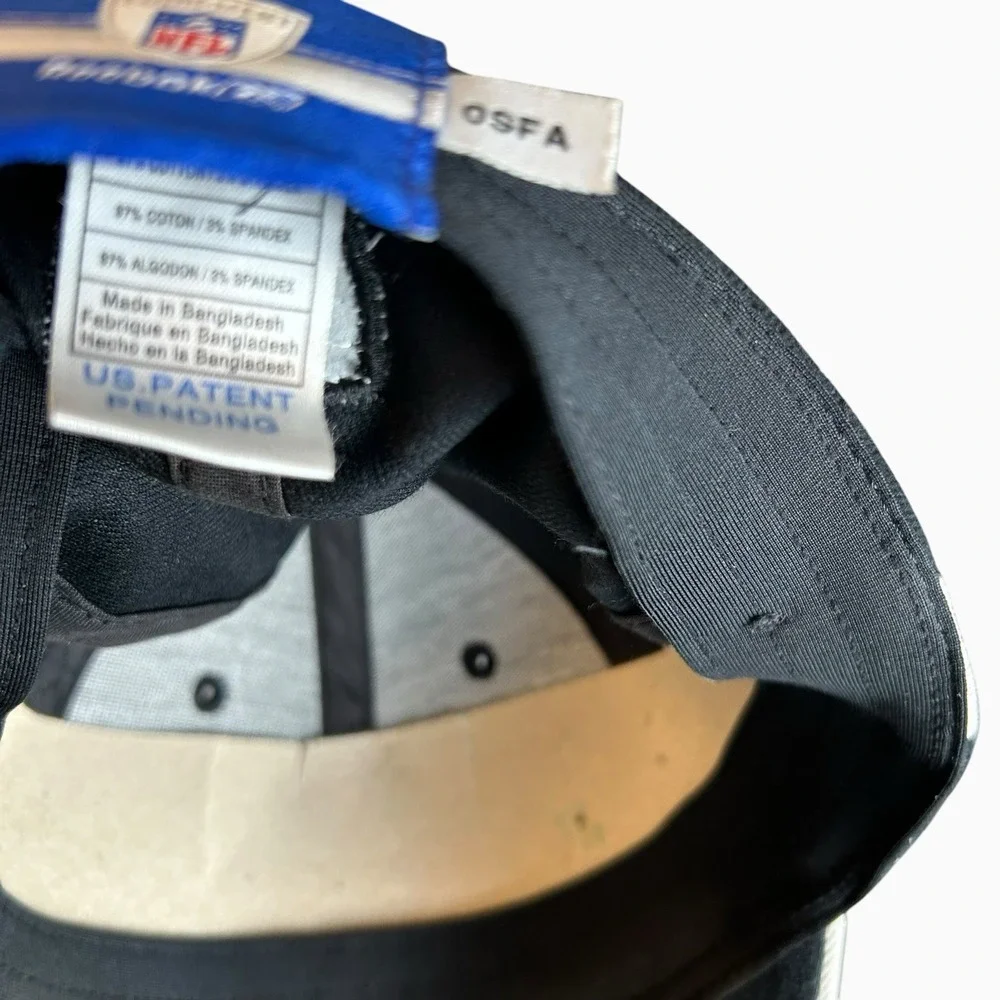 VTG Oakland Raiders Hat Cap Fitted Mens One Size Black NFL Football Reebok
